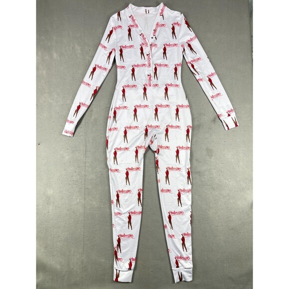 Pajama Romper Hoefessions Prints Medium One Piece Long Sleeve Jumpsuit Butt Flap - Picture 1 of 13
